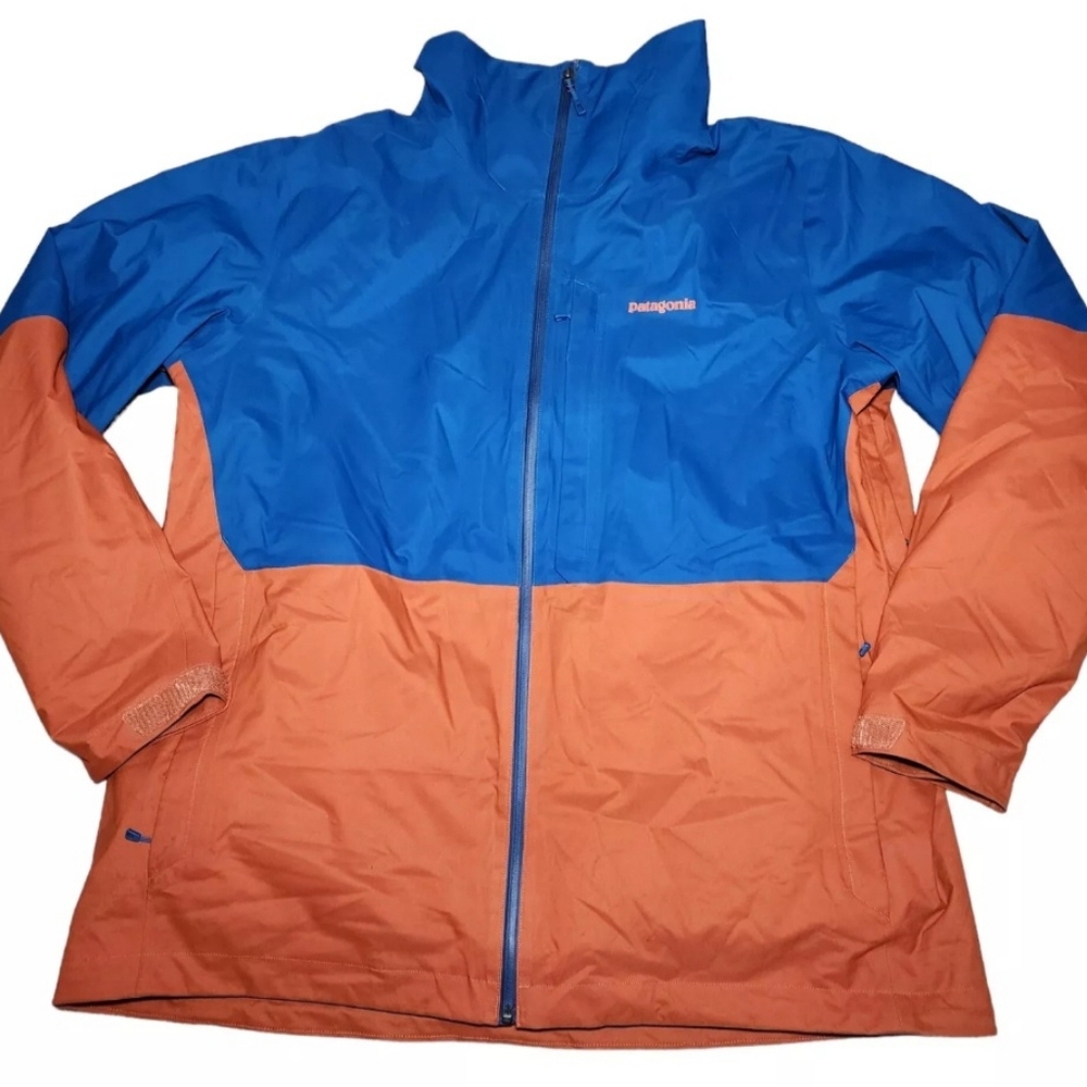 Size XXL - Men's Patagonia 3-in-1 Snowshot Jacket Orange / Teal No Hood H2NO